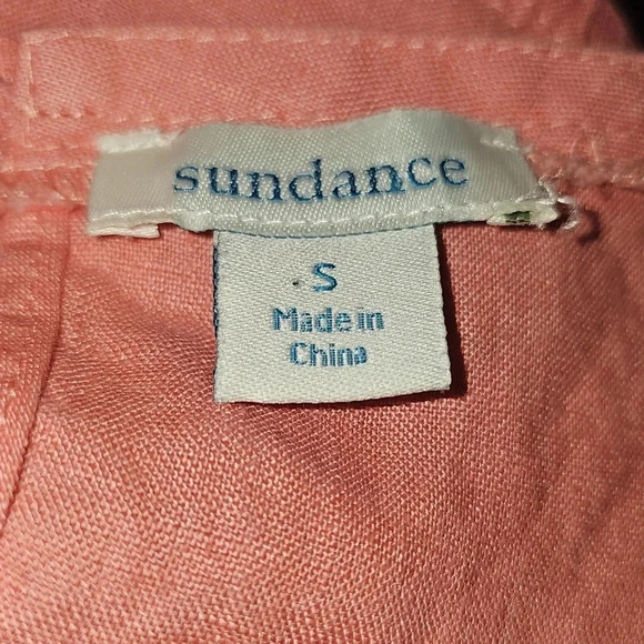Sundance Doria Coral Linen Maxi Dress Sz S - Picture 9 of 10